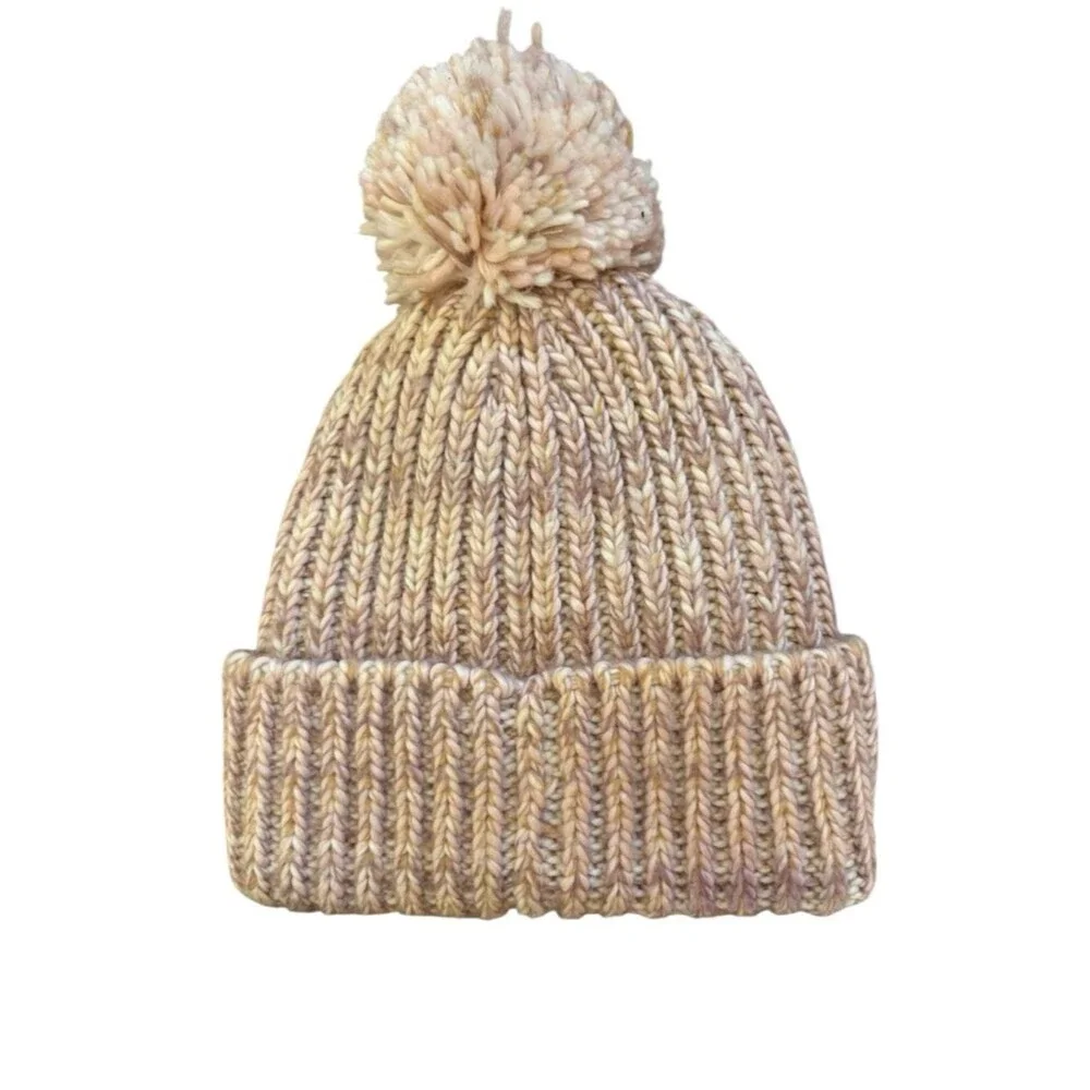North Face Winter Bean Hat With Pom Pom Size Infant Cream Pink